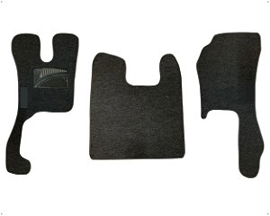 Jogo Carpete Aveludado com Velcro Cinza Com Vies Cinza para Caminhão Scania Série 5 Highline