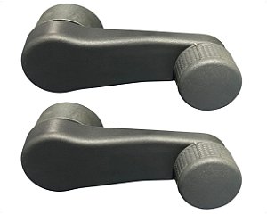 02 Manivela Cinza Escuro Regulagem Vidro Porta para Caminhão Mb 1938s Accelo Atego Axor