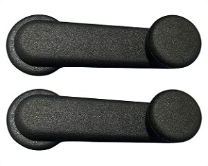 02 Manivela Regulagem Vidro Manual Porta Preto Plástico Para Iveco Vertis 2011 em Diante
