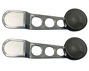02 Manivela Esportiva Regulagem Vidro Porta Antimônio Prateado Para Vw Fusca de 1959 até 1986