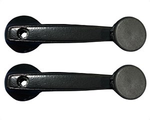 02 Manivela Regulagem Vidro Porta Metal Preto Para Caminhão Vw 680 11130 16170 35300 8140 14220