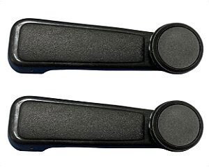 02 Manivela Regulagem Vidro Porta Plástico Preto Para Caminhão Chevrolet de 1985 até 1990
