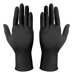 Luva Nitrilica Preta Descartavel - Tam. G - Contra Quimícos Preto G Wurth