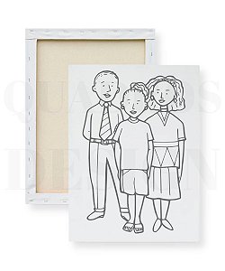 Tela para pintura infantil - Papai e Mamãe