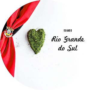 Painel de Festa Redondo em Tecido Sublimado Eu Amo O Rio Grande Do Sul c/elástico