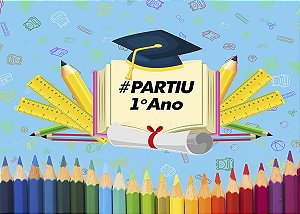 Painel de Festa em Tecido Sublimado Formatura ABC #Partiu 1º Ano