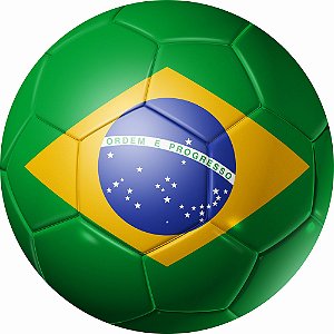 Painel de Festa Redondo em Tecido Sublimado Futebol Bandeira Brasil c/elástico
