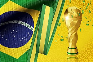 Painel de Festa em Tecido Sublimado Taça da Copa Brasil