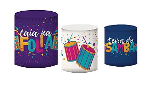 Kit Capas de Cilindro  em Tecido Carnaval Roxo