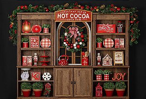 Painel de Festa em Tecido Sublimado Cozinha Natal