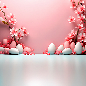 Fundo Fotográfico em Tecido Sublimado Páscoa Rosa