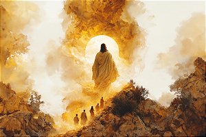 Painel de Festa em Tecido Sublimado Religioso Ano Novo Jesus