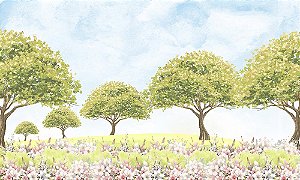 Painel de Festa em Tecido Sublimado Jardim Romântico