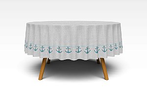 Toalha de Mesa de Festa Redonda em Tecido Sublimado Coleção Maris 2,20m x 2,20m