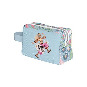 Nécessaire Box em Tecido Sublimado Dia da Mulher Eu Posso Azul