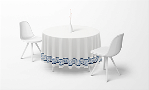 Toalha de Mesa de Festa Redonda em Tecido Sublimado Coleção Toile 2,20m x 2,20m