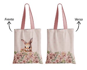 Ecobag Sublime Sonhos em Tecido Sublimado Páscoa Rosa