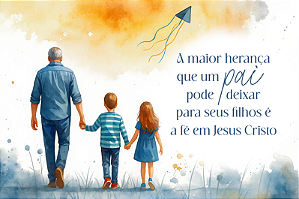 Painel de Festa em Tecido Sublimado Dia dos Pais Aquarela Filhos