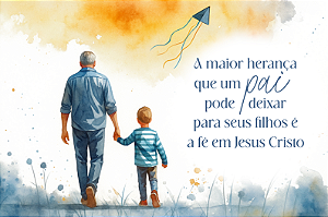 DUPLICADO - Painel de Festa em Tecido Sublimado Dia dos Pais Aquarela Filho