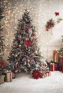 Fundo Fotográfico em Tecido Sublimado Árvore de Natal