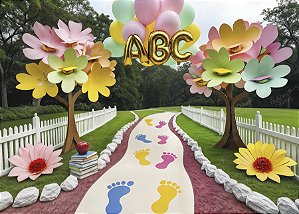 Painel de Festa em Tecido Sublimado Formatura ABC Jardim
