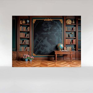 Painel de Festa em Tecido Sublimado Biblioteca