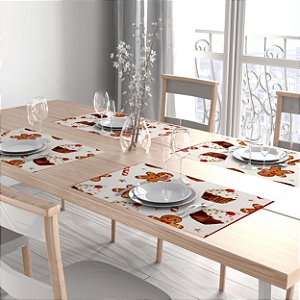 Kit 8 Jogos Americanos Tecido Sublimado Biscoitos e Doces 50x40cm