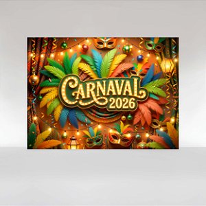 Painel de Festa em Tecido Sublimado Carnaval 2026