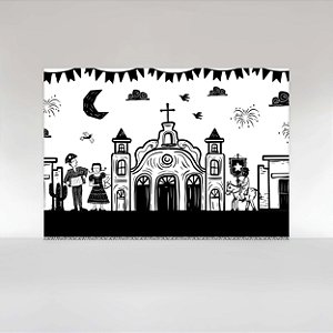 Painel de Festa em Tecido Sublimado Festa Junina Cordel