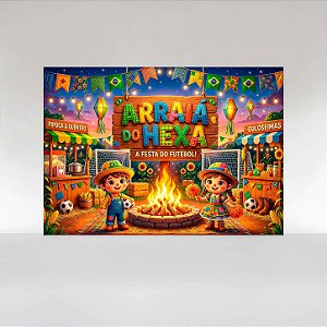Painel de Festa em Tecido Sublimado Festa Junina Futebol Infantil