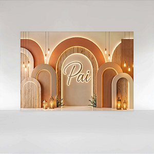 Painel de Festa em Tecido Sublimado Dia dos Pais Neutro