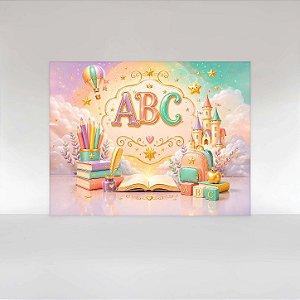Painel de Festa em Tecido Sublimado Formatura ABC Colorido