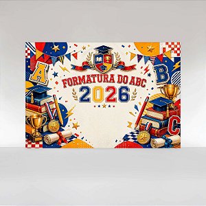 Painel de Festa em Tecido Sublimado Formatura ABC