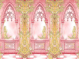 Painel de Festa em Tecido Sublimado 3d Arcos Rosa