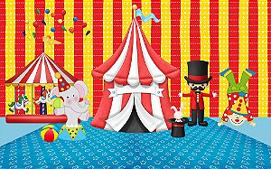 Painel de Festa em Tecido Sublimado 3d Circo mod2