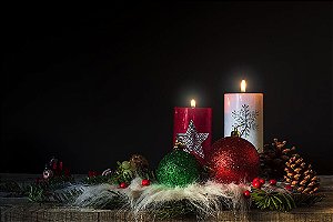 Painel de Festa em Tecido Sublimado Enfeite de Natal