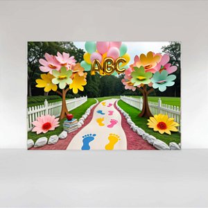 Painel de Festa em Tecido Sublimado Formatura ABC Jardim