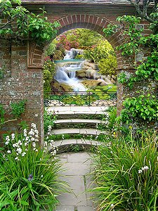 Fundo Fotográfico em Tecido Sublimado Arco no Jardim