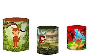 Kit Capas de Cilindro de festa em tecido sublimado Chapeuzinho Vermelho