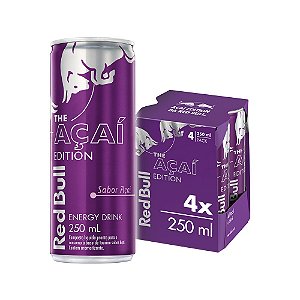 Energético Red Bull Energy Drink, Açaí Edition, 250 ml (4 latas)