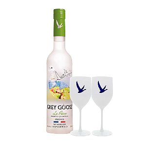 Kit Especial: Vodka Grey Goose La Poire - 700ml + 2 Taças de Acrílico