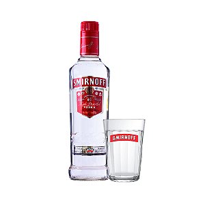 Vodka Smirnoff Red - 998ml + 1 Copo de Vidro Personalizado
