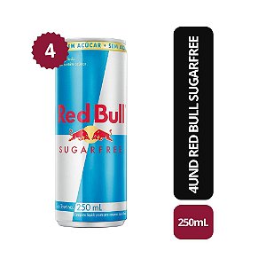 Red Bull Sugar Free 250ml Sem Açúcar Original - 4 UNID