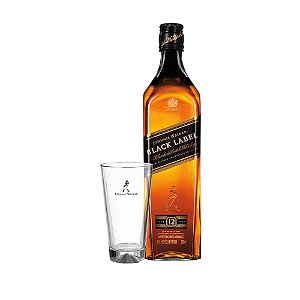 Johnnie Walker Black Label - 750ML + Copo de Vidro Johnnie Walker