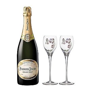 Kit Champagne Perrier-Jouët Grand Brut - 750ml + 2 Taças de Vidro