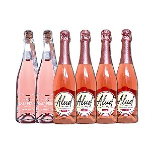 Verão 2024: Kit com 6 Espumantes - 2un Casa Perini Aquarela Moscatel + 4und Alud Rosé Brut