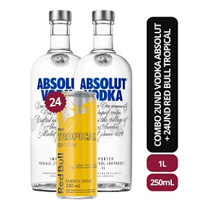 Combo 2und Vodka Absolut 1L + 24und Red Bull Tropical 250ml