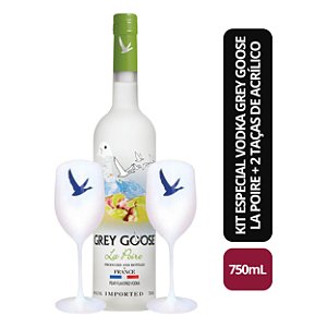 Kit Especial: Vodka Grey Goose La Poire - 750ml + 2 Taças de Acrílico