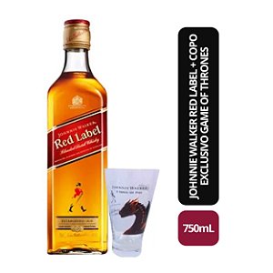 Johnnie Walker Red Label 750ML + Copo Exclusivo do Game Of Thrones "A Song Of Fire"