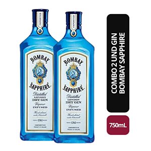 Dia Do Amigo: Combo 2 UND Gin Bombay Sapphire - 750 ml